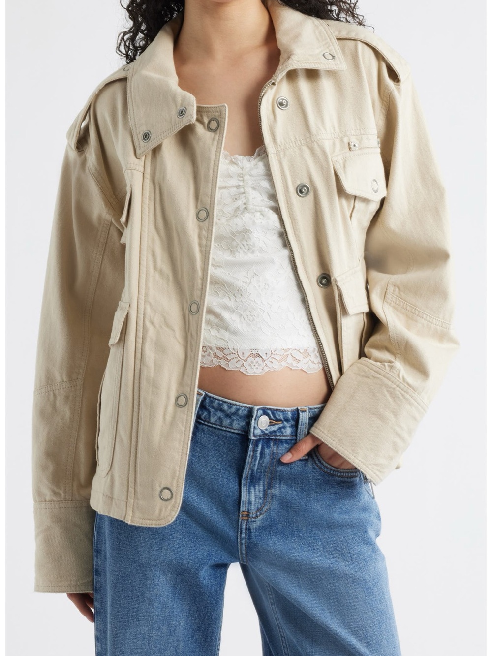 We The Free/ Free people Kali linen cotton blend jacket